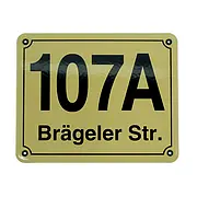 Emaille Hausnummer mit Straßennamen