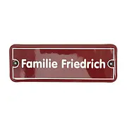 Türschild Emaille rot/weiß