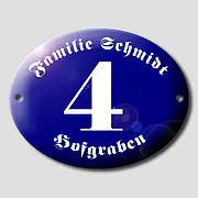 ovale Emaille-Hausnummer
