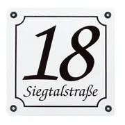 Emaille Straßenschild weiß