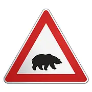 Verkehrsschild mit Motiv Bär - Größe: Schenkellänge 58 cm