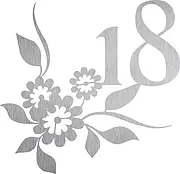 Elegante Edelstahlhausnummer - Design Blumenranke 