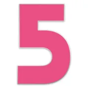 Farbige Edelstahl Hausnummer 5