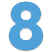 Farbige Edelstahl Hausnummer 8
