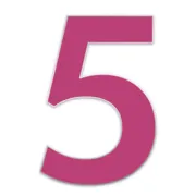 Farbige Edelstahl Hausnummer 5