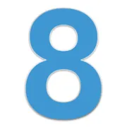 Farbige Edelstahl Hausnummer 8