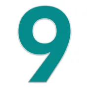 Farbige Edelstahl Hausnummer 9