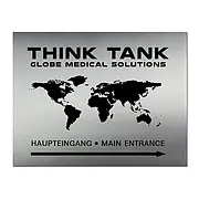 Firmenschild aus Edelstahl mit Lasergravur 55 x 42 cm 