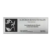 Edelstahlschild mit Lasergravur - Oberflächengravur
