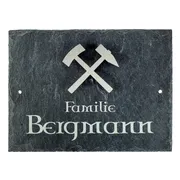 Türschild mit Schlägel und Eisen