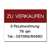 Schild zu verkaufen mit Foliendruck