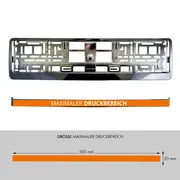 Kennzeichenhalter mit Wunschtext anthrazit chrom - 1 Paar