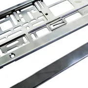 Kennzeichenhalter mit Wunschtext anthrazit chrom - 1 Stück
