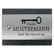 Klingelplatte aus Edelstahl und Schiefer