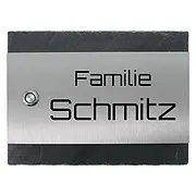 Klingelplatte aus Edelstahl und Schiefer