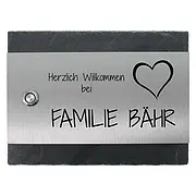 Klingelplatte aus Edelstahl und Schiefer