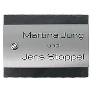 Klingelplatte aus Edelstahl und Schiefer