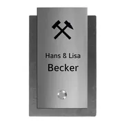 Klingelschild aus Schiefer und Edelstahl mit Gravur