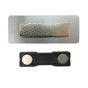 Magnetisches Namensschild zum Anstecken mit eigenem Logo selbst gestalten | Silbern | Gold | Rosé