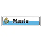 Namensschild mit Flagge aus San Marino