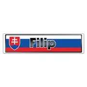 Namensschild mit slowakischer Flagge - Größe:  15 x 3,5 cm