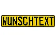 Kennzeichen mit Wunschtext