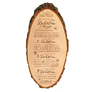 Rindenschild mit weihnachtlicher Gravur  "Advent"