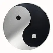 Edelstahlschild Ying und Yang