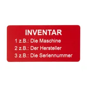 Inventarschild rot/weiß