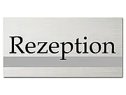 Schild aus Aluminium - Rezeption