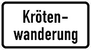 Umweltschutzschild Krötenwanderung