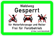 Umweltschutzschild Waldweg