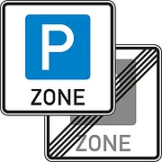 Beginn einer Parkbewirtschaftungszone doppelseitig