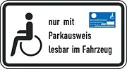 Hinweisschild nach StVO - nur mit Parkausweis