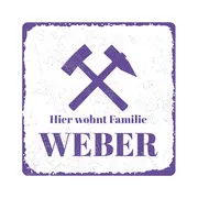 Türschild lila weiß