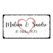 Vintage Schild mit Wunschtext weiß | 30 x 15 cm