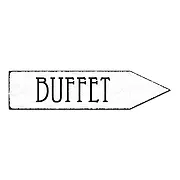 Wegweiser Buffet - Schild als Partydeko - 41,5 x 10 cm 