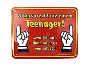 Funschild - Teenager - Größe: 22 x 17 cm