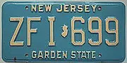 US-​Nummernschild New Jersey - Garden State - original 