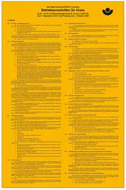 Aushang - Berufsgenossenschaft »Betriebsvorschriften für Krane« 