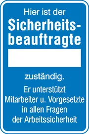 Aushang - Sicherheitsbeauftragte »Hier ist der Sicherheitsbeauftragte.​..« 