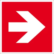 Brandschutz-​Zusatzschild »Richtungsangabe rechts/​links« 