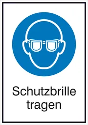 Gebots-​Kombischild »Schutzbrille tragen« 
