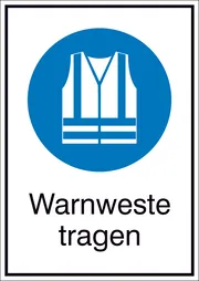 Gebots-​Kombischild »Warnweste tragen« 