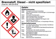 Gefahrstoffetikett »G005: Brennstoffe, Diesel, nicht spezifiziert« 