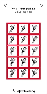 GHS-​Gefahrenpiktogramm »Symbol 01: explodierende Bombe« 