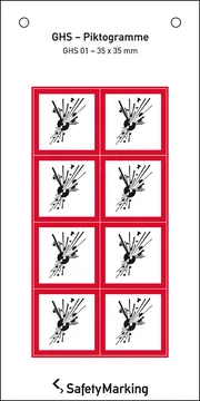 GHS-​Gefahrenpiktogramm »Symbol 01: explodierende Bombe« 