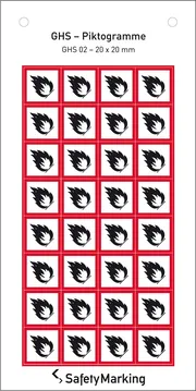 GHS-​Gefahrenpiktogramm »Symbol 02: Flamme« 