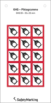 GHS-​Gefahrenpiktogramm »Symbol 03: Flamme über Kreis« 