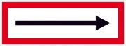 Hinweisschild für die Feuerwehr »-​---​> (Richtungspfeil)« 